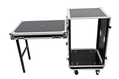 OSP Cases | ATA Road Case | 16-Space Amp Rack | 20" Deep | Standing Lid Table | RC16U-20SL - size: 16 Space, 20" Table