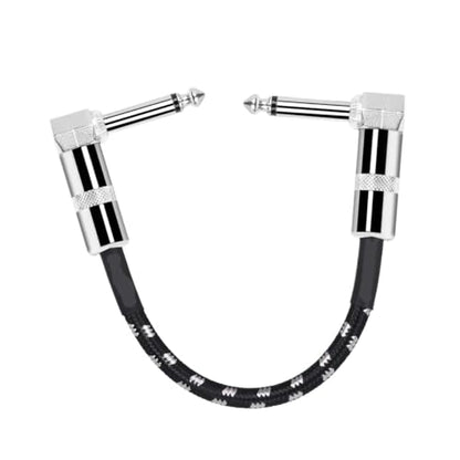 FENG GUO 1/4 Right Angle Plug Guitar Effect Patch Cable Ja-ck 6.35mm Instrument Pedal Cable for Effectors Pedals Guitars(Black-White) - color: Black-White