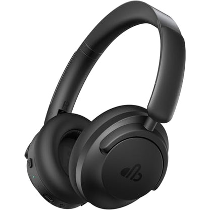 Hybrid Active Noise Cancelling Headphones, Over-Ear Bluetooth Headphone with Hi-Res Audio, 90H Playtime, Deep Bass, Transparency Mode, Foldable Comfort Cups, Graduation Gifts for Travel Office - Black