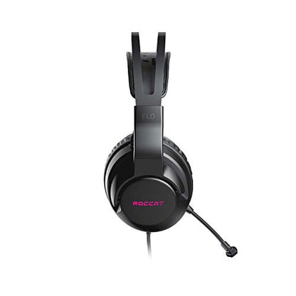 ROCCAT Elo 7.1 USB PC Gaming Headset, Surround Sound with AIMO RGB Lighting, Wired Computer Headphones, Detachable Noise Cancelling Microphone, Lightweight, 50mm Drivers, Black