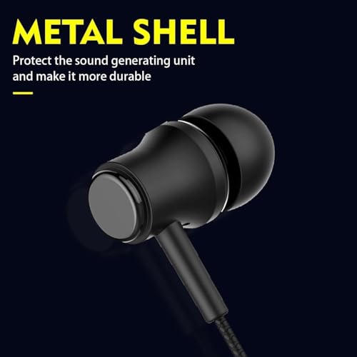 2 Packs Wired Earbuds with Microphone & Volume Control, 3.5mm in-Ear Headphones Stereo Sound, Noise-Isolating Earphones for Music, Phone Calls, Compatible with Laptop, Tablet, PC - Black & White