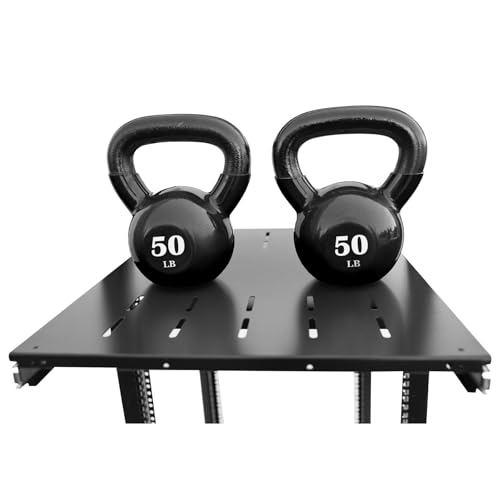 GlobalRack 1U Sliding Shelf,31-45" Adjustable, Double-Sided, Soft-Close | 1U Sliding rack | rack drawer | Quiet steel ball bearing slides | Soft-close damping | Supports 250 lbs | Heavy-gauge steel - size: 550B
