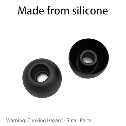 [8 Pairs] Replacement Silicone Ear Tips for Beats Flex - XS/S/M/L Sizes, Flexible Black Rubber Gel Earbuds Tips, Durable & Comfortable Fit
