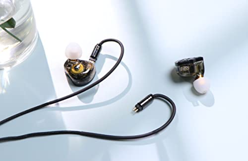 Linsoul Tripowin Zombur 4N OFC in Ear Monitor Cable, 3.5mm Plug, 1.25m | High Purity Oxygen Free Cable HiFi Wired IEM Cable, Cotton Yarn Outer Layer, for Musician Audiophile, w/ Mic, 2pin 0.78mm - size: 2-Pin, style: With Mic