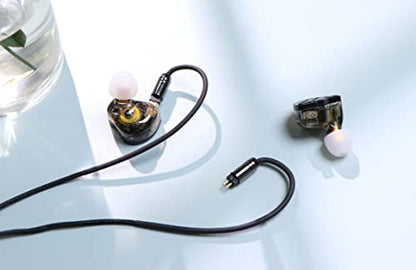 Linsoul Tripowin Zombur 4N OFC in Ear Monitor Cable, 3.5mm Plug, 1.25m | High Purity Oxygen Free Cable HiFi Wired IEM Cable, Cotton Yarn Outer Layer, for Musician Audiophile, w/o Mic, 2pin 0.78mm - size: 2-Pin, style: Without Mic