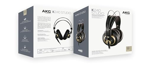 AKG K240STUDIO Semi-Open Studio Headphones | XXL transducers with Varimotion diaphragms and 55 Ohm impedance for mixing, mastering and playback - style: Over Ear Headphones