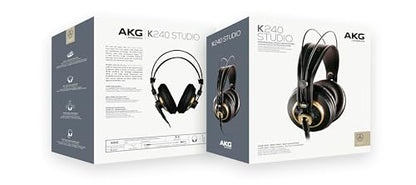 AKG K240STUDIO Semi-Open Studio Headphones | XXL transducers with Varimotion diaphragms and 55 Ohm impedance for mixing, mastering and playback - style: Over Ear Headphones