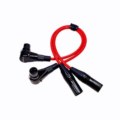 XLR Right Angle Cable 1ft 2-Pack, 90 Degree Male to Female, OFC Noise-Free Mic Cord for Podcast Home Studio Recording, for Shure Focusrite Audio Interface Mixer