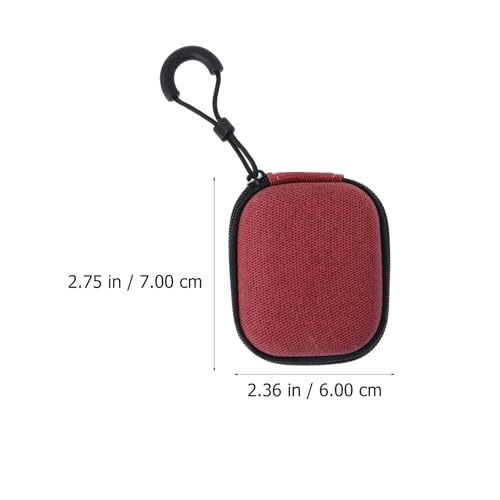 Alipis Portable Earphone and Charger Storage Bag with Waterproof Eva Material, Mini Cable Organizer Pouch for Travel and Daily Use, Red Zipper Case