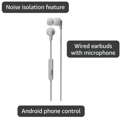 Skullcandy Ink'd+ in-Ear Wired Earbuds, Microphone, Works with Bluetooth Devices and Computers - Mod White - color: Mod White, size: Single