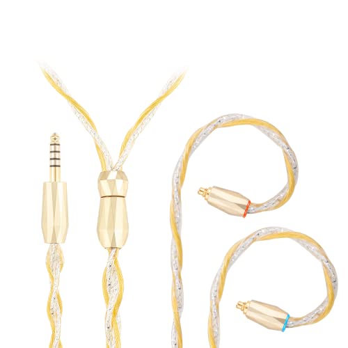 MMCX 4.4mm Balanced Cable, 7N high Conductivity Copper, 6N Silver Coated OCC, 4.4mm with MMCX, Compatible with Dunu TITAN6, DK3001Pro, DK4001, IE600, IE900, AKG N5005, Hi-Res Audio Tangle-Free - size: MMCX, style: 4.4mm Balanced