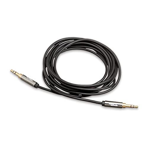Amazon Basics 3.5mm Stereo Audio Auxiliary Cable for Speakers, Car Stereo, Tablets and Smartphones with Gold-Plated Plugs, 8 Foot, Black - size: 8 ft (1 Pack)