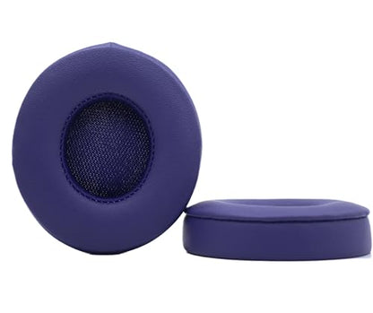 Headphone Replacement Ear Pad Cover Compatible with Beats by Dre Solo3 Solo2 Wired Wireless Headphones Protein Leather Memory Foam Headphone Cushion Ear Muffs-Violet - color: violet