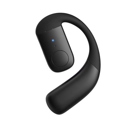 Xmenha Single Bluetooth Phone Earpiece Earbud One Ear Piece Open Ear Bud Air Conduction Earbud Earless Out of Ear Headphones Bluetooth Wireless Headsets with Microphone Earhook for Work - color: Black