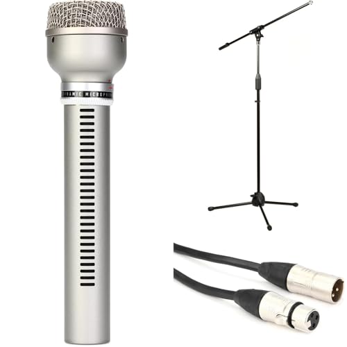 Warm Audio WA-19 Dynamic Studio Microphone - Professional Broadcast Quality Mic with Stand, Cable, and Nickel Finish - Ideal for Recording, Podcasting, Streaming, Vocals, and Instruments