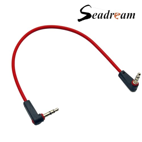 Seadream 3.5mm Audio Cable Short Aux Cord 2Pack 8 inch | 90 Degree 3.5mm Double Angle Male Stereo TRS Aux Cable Cord Portable Compatible for Headphone, Car,Tablets, Speakers,Beats