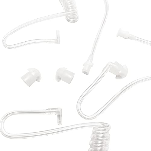 MaximalPower Twist On Replacement Acoustic Tube/Clear Coil for Two-Way Radio Headsets (10 Pack)