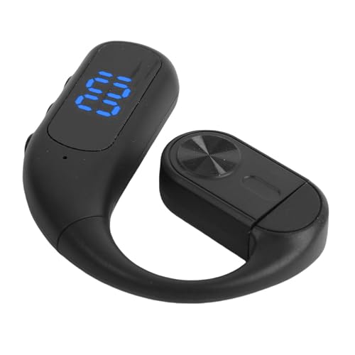 AMONIDA Bluetooth Headset, Single Ear Headset with Earhook Design, Noise Canceling Wireless Handsfree Earpiece for Trucker Driver Business (Black) - color: Black