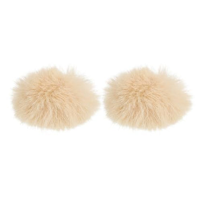 PATIKIL Furry 마이크 윈드스크린 5mm x 55mm 마이크 커버 윈드실드 실내 실외 마이크용 카키 2팩 - color: 카키, size: 5mm x 55mm