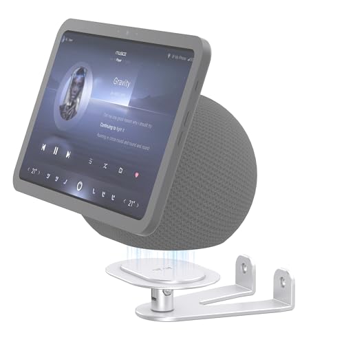 Wall Mount for Echo Show 11 & Show 8 2025, Swivel 360°, Silver | Aluminum, Tilt 20~80°, Easy Install, Durable, Echo Show 11 Wall Mount for Kitchen, Adjustable Echo Show 11 Wall Mount - color: Silver