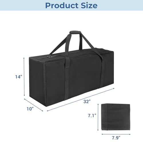 COOLBEBE 32" Sports Duffle Bag - 73L Large Travel Duffel Luggage Bag | Upgrade 2-way Lockable Zippers, Sturdy & Water Resistant for Camping Moving Sports Equipment, Black - size: 32" x 10" x 14"