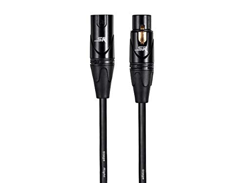 Monoprice Starquad XLR Male to XLR Female Microphone Cable - 100 Feet, 24AWG, Gold Plated Contacts, Black - Stage Right Series - size: 100 Feet