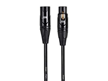 Monoprice Starquad XLR Male to XLR Female Microphone Cable - 100 Feet, 24AWG, Gold Plated Contacts, Black - Stage Right Series - size: 100 Feet