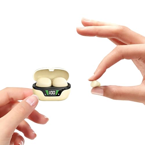 Invisible Smallest Mini Earbuds Wireless Bluetooth Ear Buds for Small Ears Canals, Discreet Low Profile Spy Earpiece Wireless Tiny Micro Hidden Earbuds with Microphone Small Headphones for Work-Beige - color: Nude