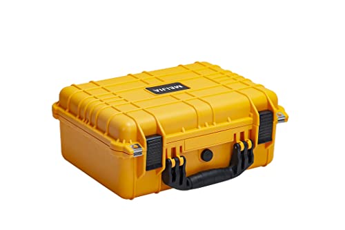 MEIJIA All Weather IP67 Waterproof Hard Camera Case,Hard Protective Case,Hard Case with Customizable Foam,Fit Use of Drones,Camera,Equipments,Pistols(Yellow,15.98x12.99x6.85inches) - color: Yellow, size: 15.98x12.99x6.85inches