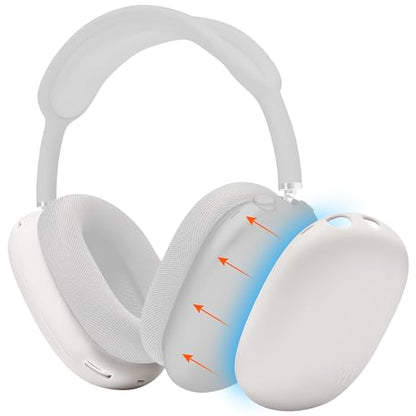 WC ShellZ Max - Protective Shell Covers for AirPods Max 1 & 2 | Made by Wicked Cushions | Made with Premium Silicone | Beige - color: Beige