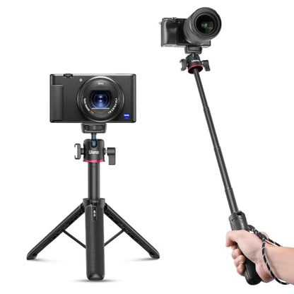 ULANZI MT-73 Extension Pole Tripod, Mini Selfie Stick Tripod Stand Handle Grip for Webcam Canon G7X Mark III Sony ZV-1 RX100 VII A6400 A6600 Cameras Vlogging | with Cold Shoe, Selfie Stick Tripod Handle Grip for iPhone/Android Sony/Canon/Nikon/Fujifilm Vi