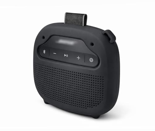 alltravel Silicone Cover for Bose New SoundLink Micro Portable Bluetooth Speaker (2nd Gen) with Neck Lanyard (Black) - color: Black
