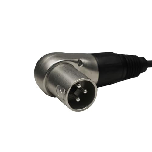 XLR Cable, 1.3 FT Male to Female - Balanced Double Right Angle XLR Plug Jack for Audio Interface, Mixer, Speaker, PA, Camera