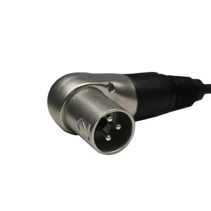 XLR Cable, 1.3 FT Male to Female - Balanced Double Right Angle XLR Plug Jack for Audio Interface, Mixer, Speaker, PA, Camera