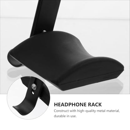 INOOMP Headphone Stand Hanger Desk Clamp Under Desk Headset Holder Hook Black Desktop Mount for Office and Home Storage