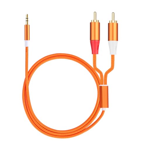 3.5mm to RCA Cable,2 RCA to 3.5mm AUX Cable for HiFi Systems, Speakers, MP3 Players, TVs, Computers, Smartphone, Home Theaters, Tablets, Amplifiers, Sound Bars, etc. （9.9ft/1 Pack） - size: 9.9ft/1 cable