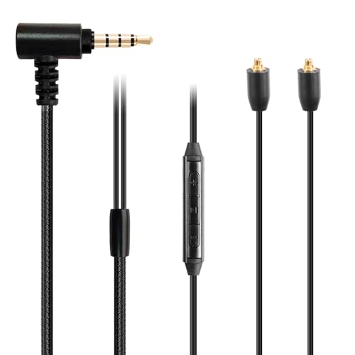 Earphone Replacement Cable,MMCX Connector Compatible for Shure SE846 SE535 SE215 SE315 SE425 UE900s LZ A4 A5 TIN T2 PRO T3 Plus W30 W40 4.2ft(3.5mm w/mic)