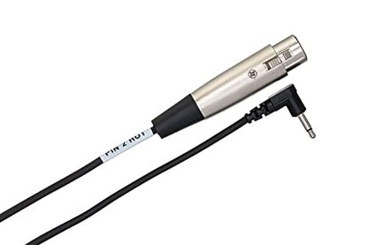 Hosa XVM-305F 5 Feet Right-Angle 1/8 Inches TS to XLR Female Cable | Microphone connection to portable recorders with 5 foot length, XLR3F connector and right angle 3.5mm TS plug