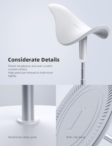 Lamicall Headphone Stand Desktop Headset Holder, Elegant Earphone Stand | Unique Appearance Design, Ultra Sturdy, Multi-Scenario Use for All Headset like Airpods Max, HyperX, Beats, Senn heiser - color: White
