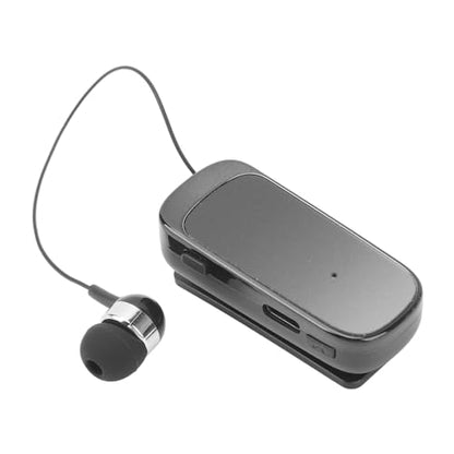 Jectse Retractable Earpiece, Retractable Headset Clip On Bluetooth Earphone with LED Battery Display, Single in Ear Headphone for Sports Business Trucker Driver (Gradient Black)