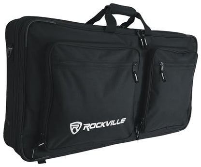 Rockville DC27 Padded 27" DJ Controller Mobile Producer Backpack Bag | 7 Adjustable Foam Dividers, Water-Resistant Shell, 15" Laptop Slot, YKK Zippers, Shoulder Strap, Carry Handles - size: 27"