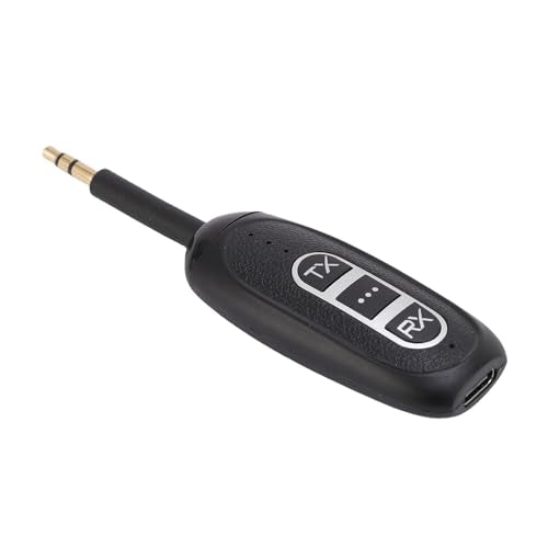 Zunate Bluetooth 5.4 Transmitter Receiver 2 in 1 Wireless Audio Adapter, Rotatable Audio Jack with Low Latency, 250mAh Battery and USB Type C Charging Port