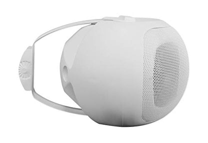 Rockville D4-70 White Dual 4" 70V Commercial/Restaurant Wall Mount Speaker | Adjustable Tap 30W, 15W, 7.5W, 3.75W, Silk Dome Tweeter, Outdoor/Indoor, 80x120 Degree Dispersion, Swivel Bracket, 100V, ABS - color: White