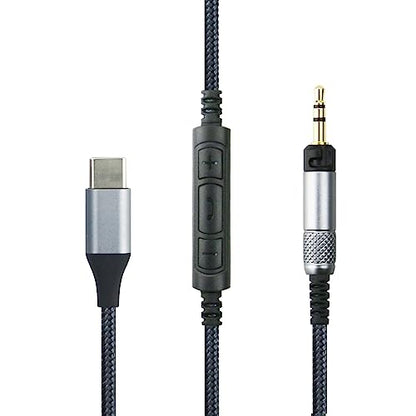 NewFantasia USB C Audio Cable Compatible with Sennheiser HD598 HD598Cs HD560s HD598SE HD620S HD400PRO HD599 HD505 Headphone, Remote Volume Mic Compatible with iPhone 17/ Air /16/15/iPad