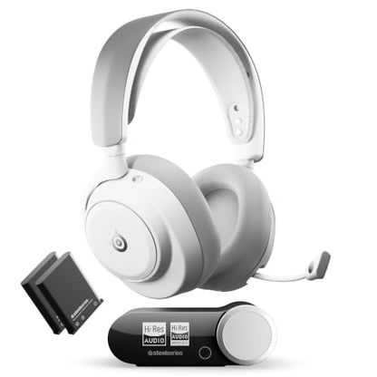 SteelSeries Arctis Nova Pro Omni - Hi-Res Wireless Gaming Headset, 96kHz/24bit, ANC, ClearCast Pro Mic, AI Noise Rejection, Mobile App, Mix 2.4GHz + BT, OmniPlay PC+PlayStation+Xbox - White - color: White
