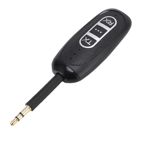 Zunate Bluetooth 5.4 Transmitter Receiver 2 in 1 Wireless Audio Adapter, Rotatable Audio Jack with Low Latency, 250mAh Battery and USB Type C Charging Port