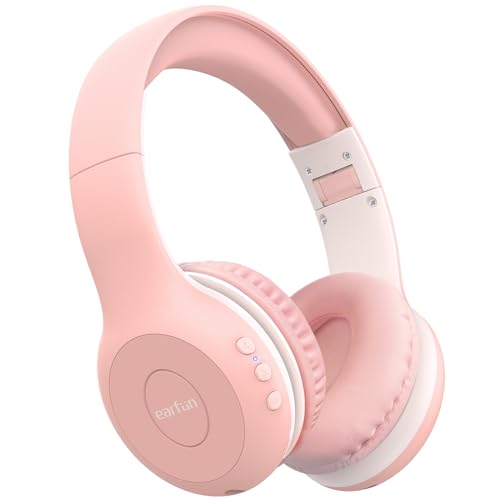 EarFun K2 Kids Bluetooth Headphones for School, Kids Headphones with Mic - color: Pink