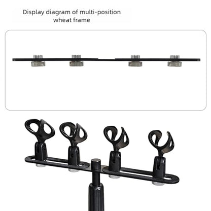 double mic holder Stereo bar Array Spacing Microphone Mount Holds 2 Mics XY and ortf Mic T-Bar Bracket, Fits 3/8" and 5/8" dual Mic Stands with Included Adapter