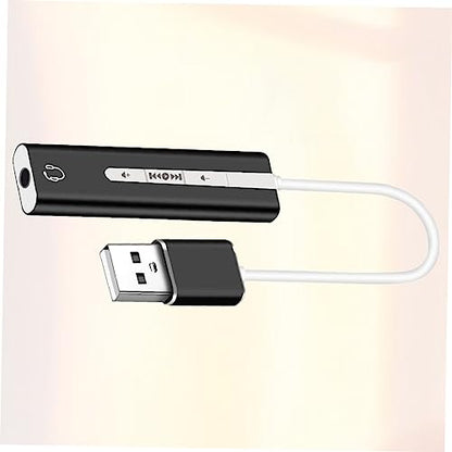 Hemoton Built Sound Card USB Surround Sound Microphone Earphone for Easy Volume
