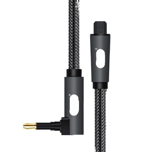 Right Angle Optical Audio Cable 90 Degree MI NI Toslink to Optical Cable Male Plug Connector Adapter Ja-ck Optical Cord(1m) - size: 1m